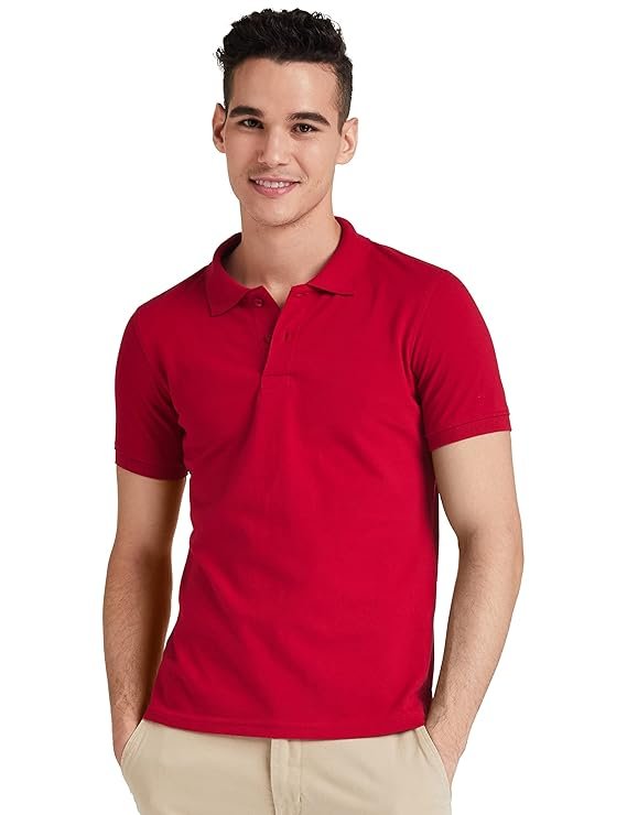 Amazon Brand - Symbol Men's Cotton Rich Solid Polo Tshirt | Collar Tshirts
