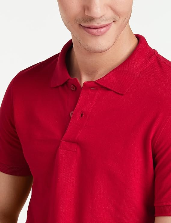 Amazon Brand - Symbol Men's Cotton Rich Solid Polo Tshirt | Collar Tshirts